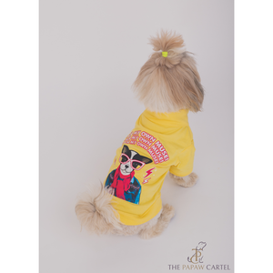 The Papaw Cartel I AM My Own Muse Turtle Neck Tshirt for Dogs (Yellow)