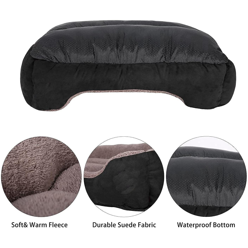 Royal Pets Cart Polyester Reversible Round Shape Bed for Dogs and Cats (Red & Brown)