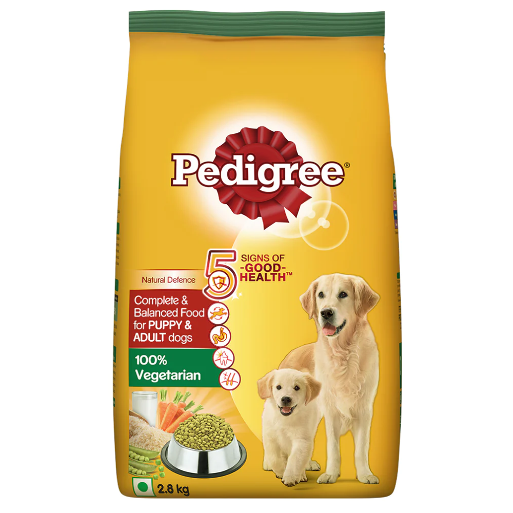 Pedigree 100% Vegetarian Dog Dry Food for Puppy and Adult Dogs