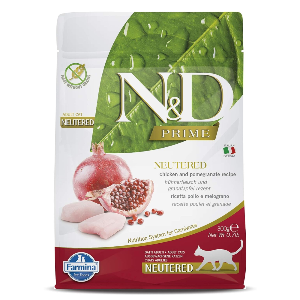 Farmina N&D Prime Chicken & Pomegranate Adult Neutered Cat Dry Food Cats- Dry food Farmina N&D 300g