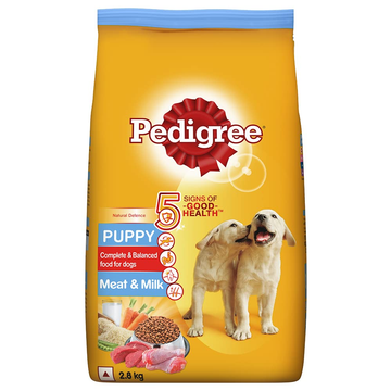 Pedigree Meat & Milk Dry and Chicken Chunks in Gravy Wet Puppy Food Combo