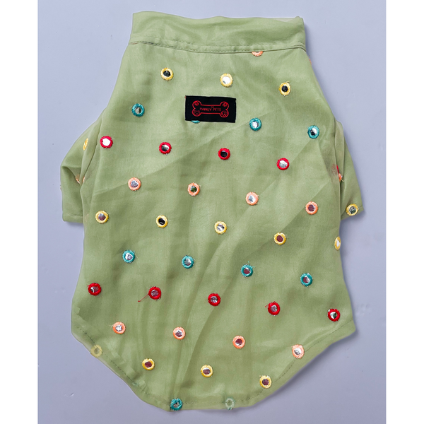 Pawgypets Festive Shirt for Dogs and Cats (Pista Green)