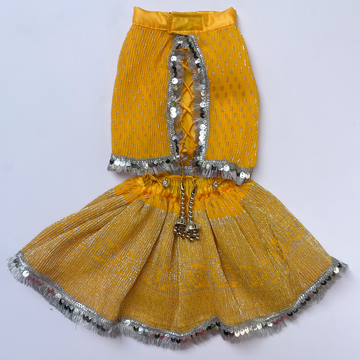 Pawgypets Pleaty Lehenga for Dogs and Cats (Yellow)