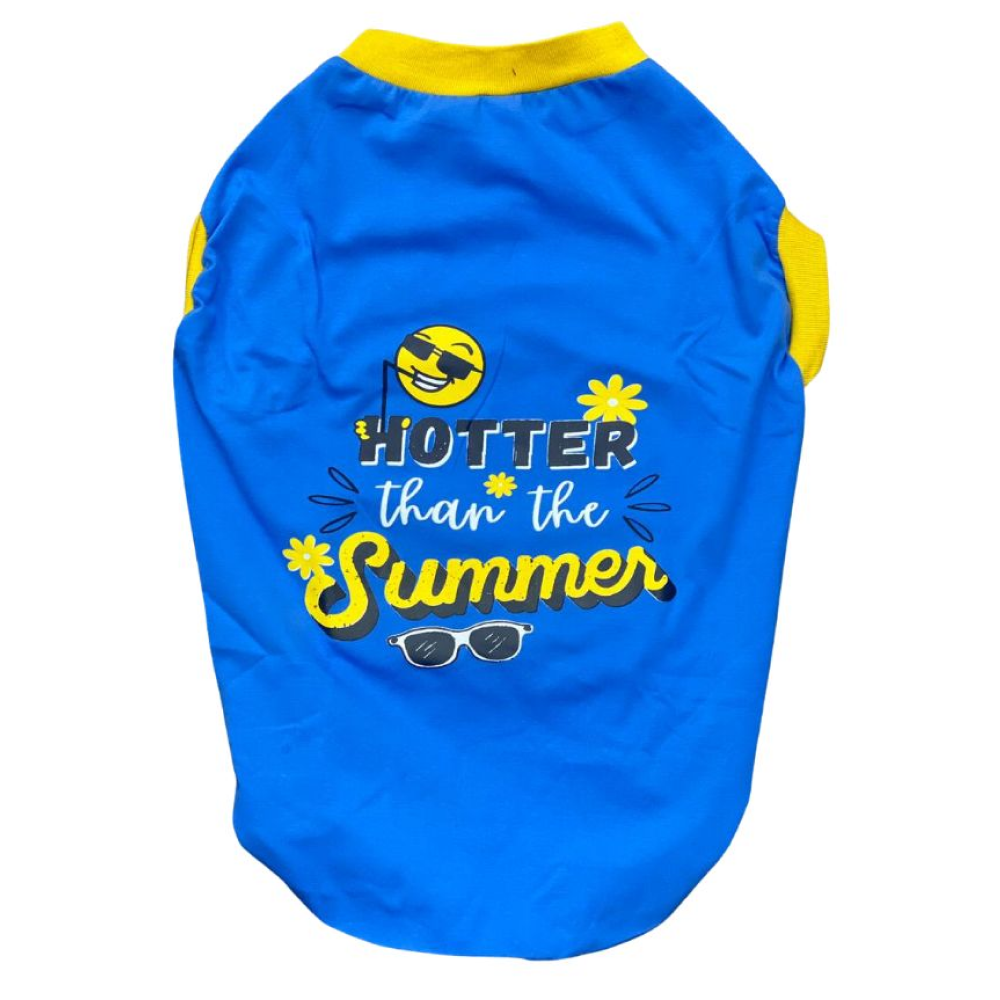 Pet Set Go Hotter Than The Summer Sleeveless T Shirt for Dog (Blue)