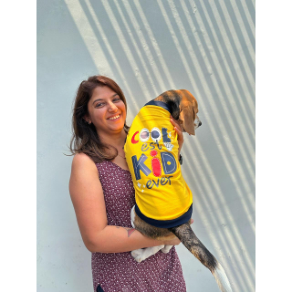 Pet Set Go Coolest Kid Ever Sleeveless T-shirt for Dogs (Yellow