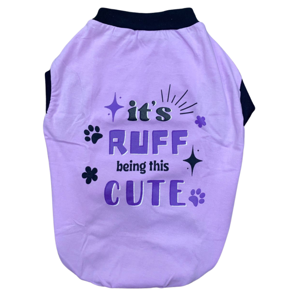 Pet Set Go Its ruff being this cute T-shirt for Dogs (Light Voilet)