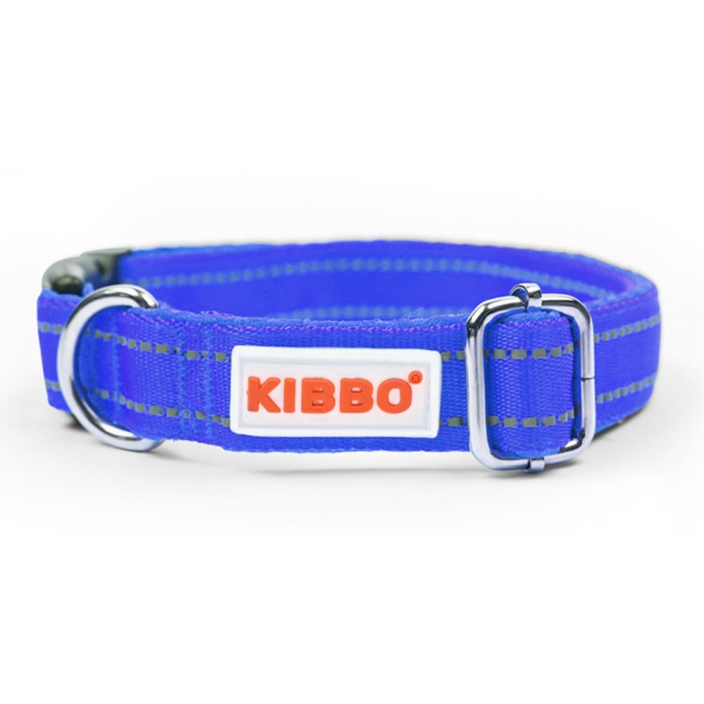 Kibbo Premium Reflective Padded With Soft Mesh Padding & Adjustable Design Collar for Dogs (Blue)
