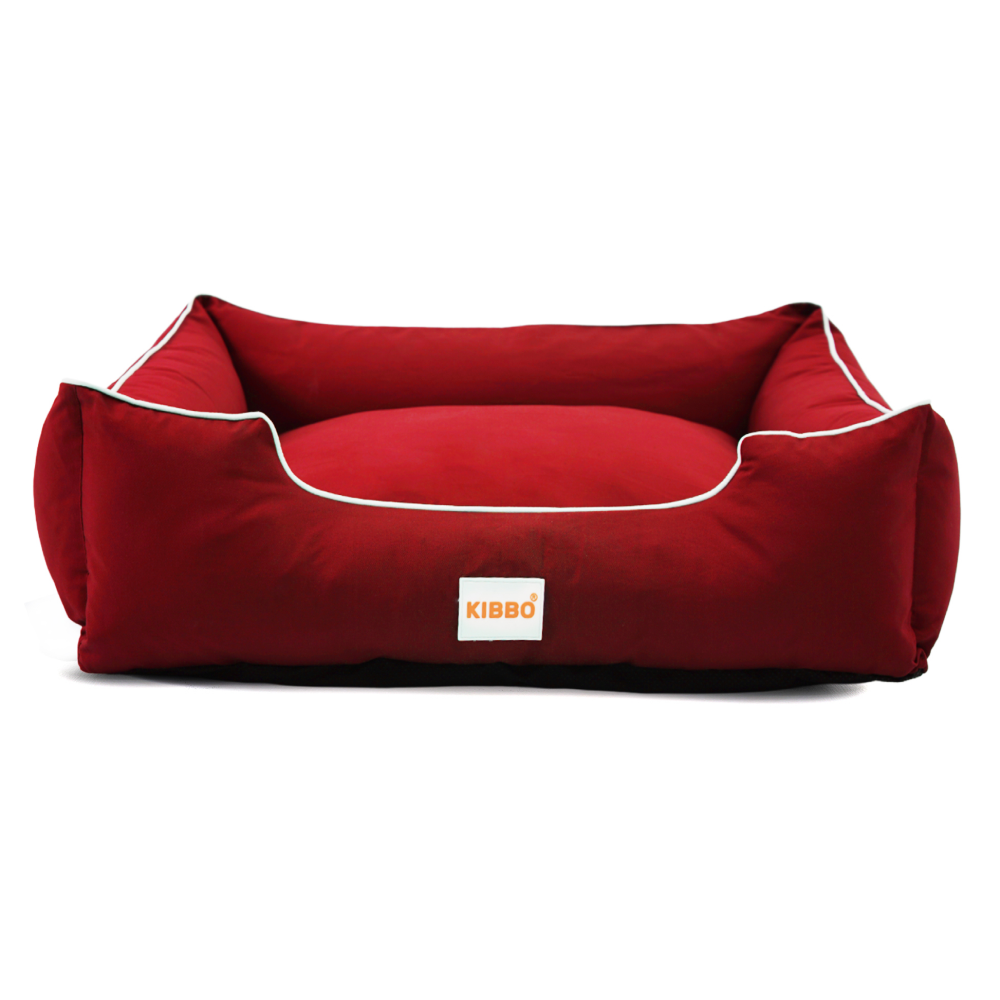 Kibbo Pet Bed with Chew Proof and Water Repellent Fabric For Dogs and Cats (Maroon)