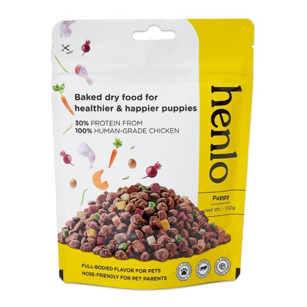 Henlo Chicken & Veg Baked Dry Food for Puppies & Small Breed Dogs | 100% Human Grade Ingredients Dogs- Dry Food Henlo 100g