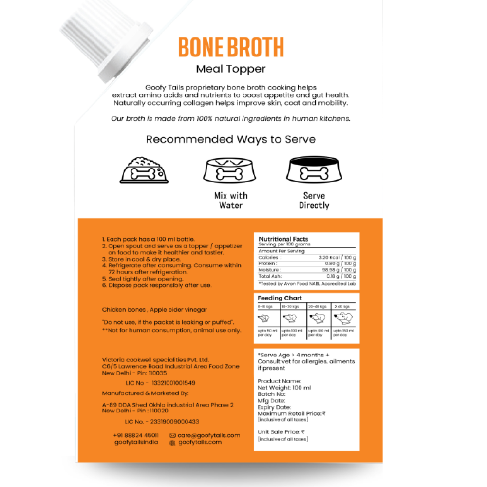 Goofy Tails Chicken Bone Broth for Dogs Dog Treats + Others Goofy Tails