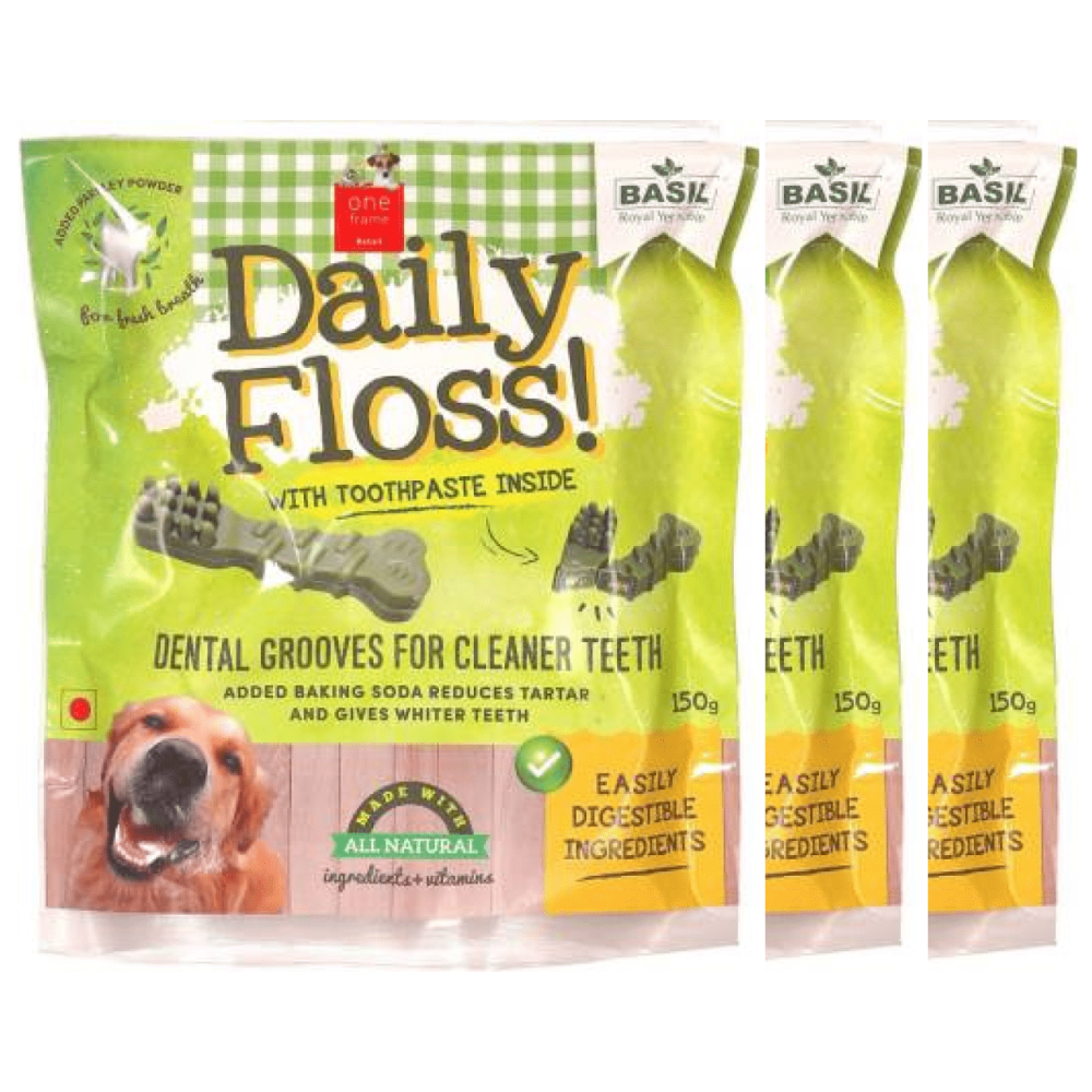 Basil Daily Floss with Toothpaste Stuffing Dog Treats