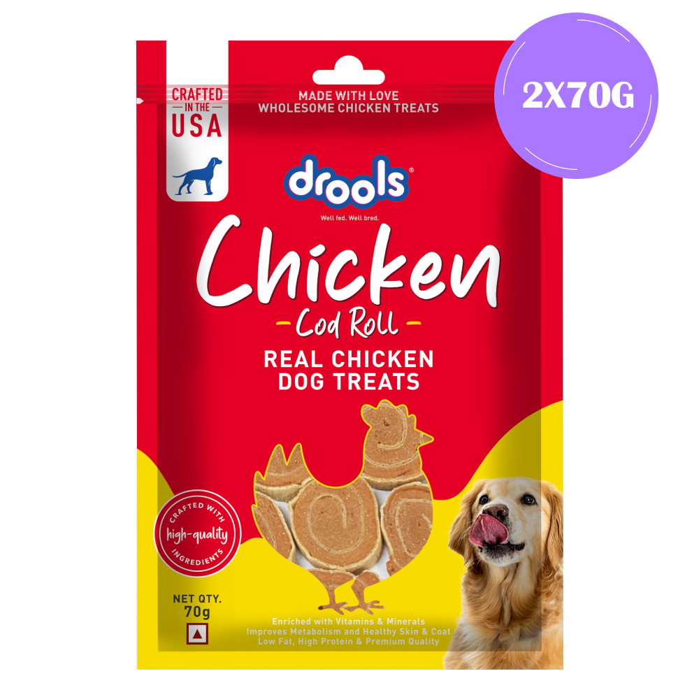 Drools Chicken Cod Roll Dog Treats Dog Treats + Others Drools 2x70g