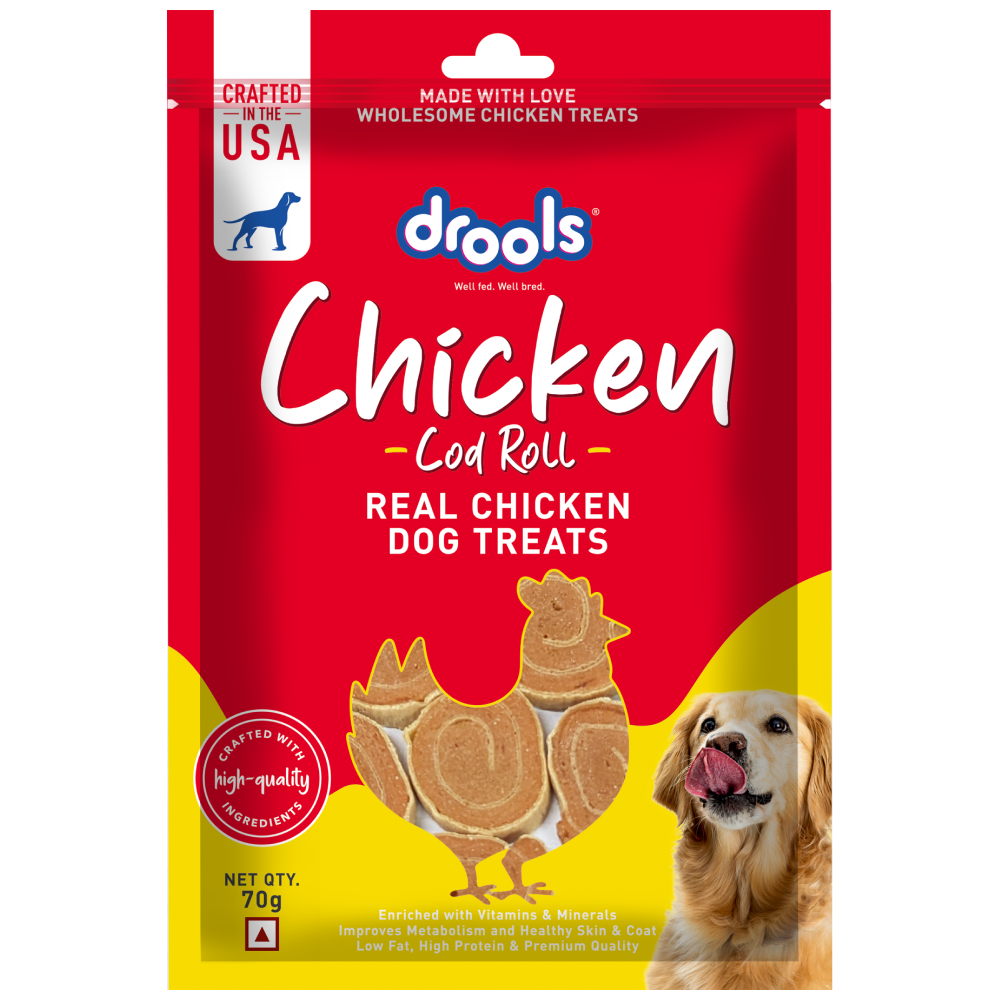 Drools Chicken Cod Roll Dog Treats Dog Treats + Others Drools 70g