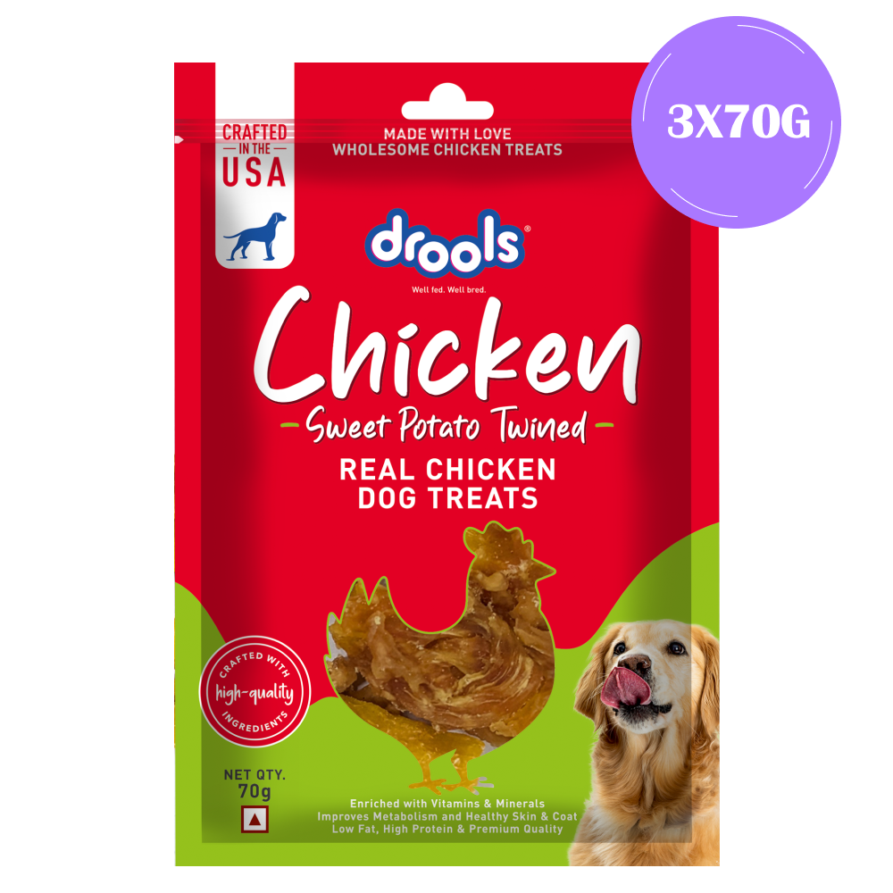 Drools Sweet Potato Twined Dog Treats Dog Treats + Others Drools 3x70g