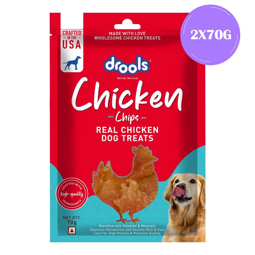 Drools Chicken Chips Dog Treats Dog Treats + Others Drools 2x70g