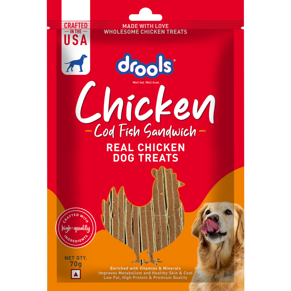Drools Cod Fish Sandwich Dog Treats Dog Treats + Others Drools 70g