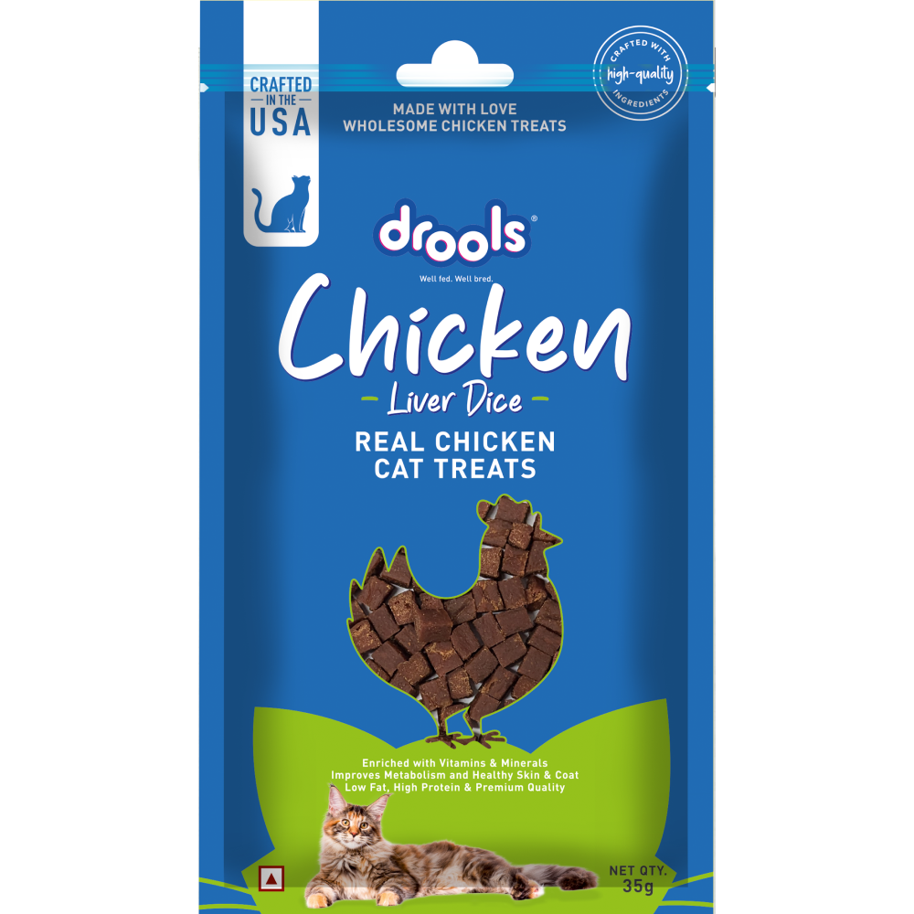 Drools Chicken Liver Dice Cat Treats Rewards Cats-Treats & Others Drools 35g