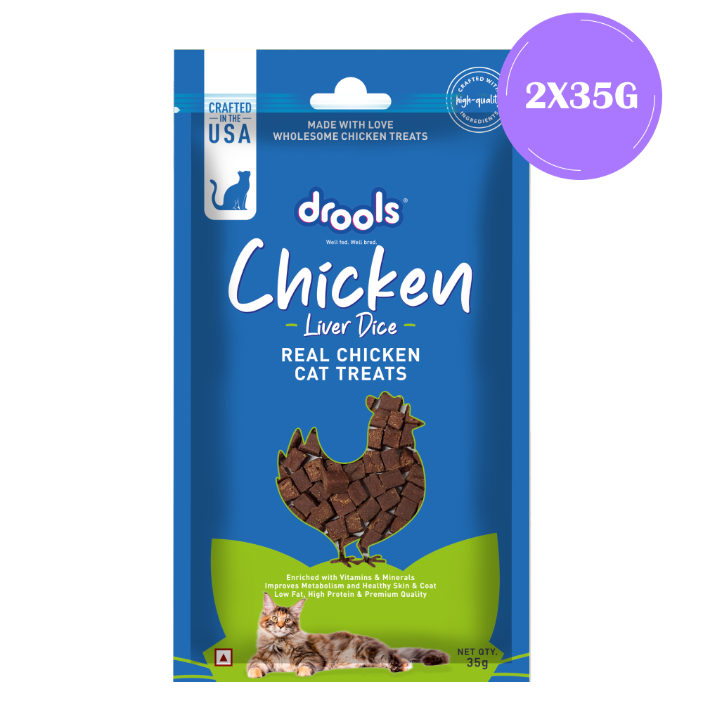 Drools Chicken Liver Dice Cat Treats Cats-Treats & Others Drools 2x35g