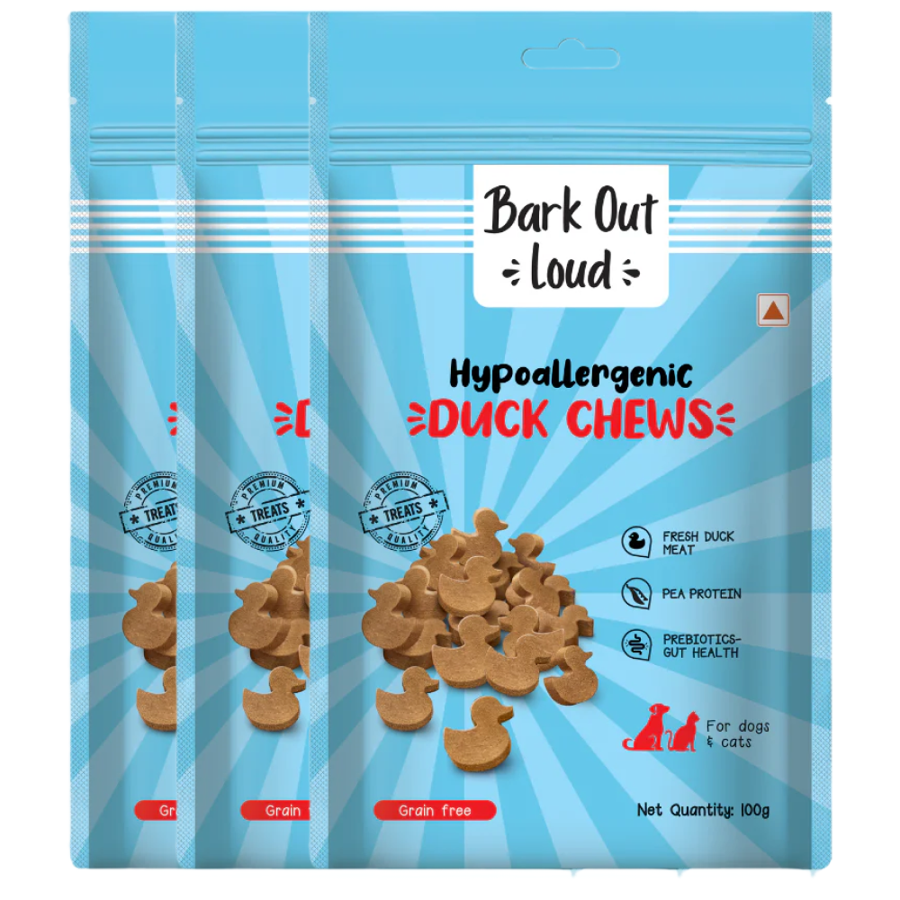 Bark Out Loud Hypoallergenic Duck Meat Treats for Cats and Dogs Dog Treats + Others Bark Out Loud 3x100g