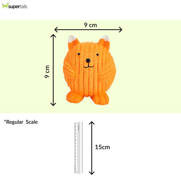 Barkbutler x Fofos Latex Fox Ball Squeaky Toy for Dogs (Orange)