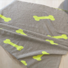 Talking Dog Club Bone Print Viscose Blanket For Dogs (Ivory and Green) Both-Bedding, Mats & Travel Supplies Talking Dog Club Dropship