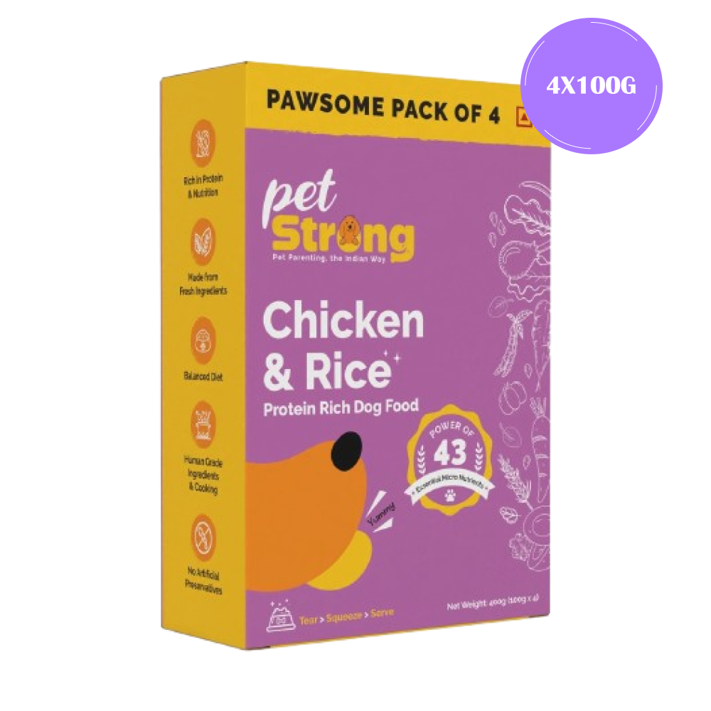 PetStrong Chicken and Rice Fresh Food for Dogs Dogs-Wet Food PetStrong 4x100g