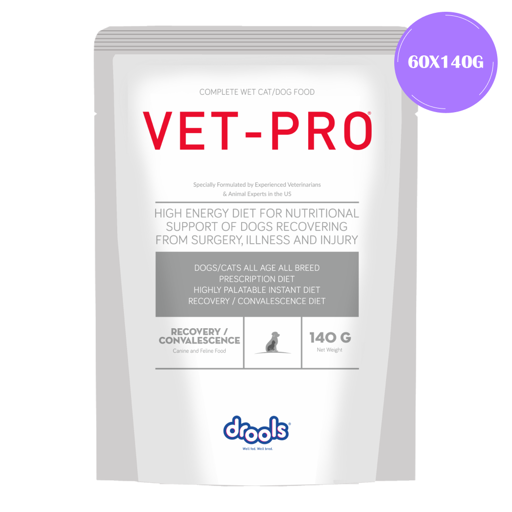 Drools VET PRO Recovery/Convalescence Pet Wet Food Dogs-Wet Food Drools VET PRO 60x140g