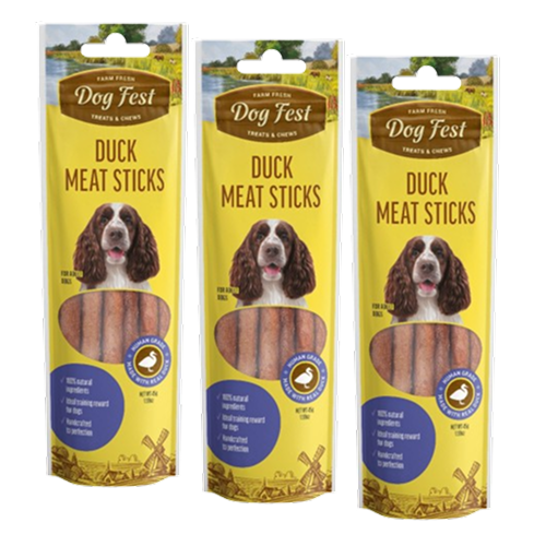 Dogfest Duck Meat Sticks Dog Treats Dog Treats + Others Petfest 3x45g
