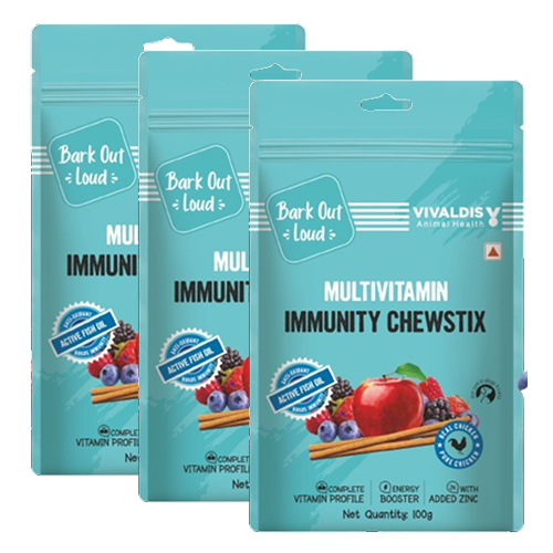 Bark Out Loud Immunity Multi Vitamin Chew Stix for Dogs and Cats Dog Treats + Others Bark Out Loud 3x100g