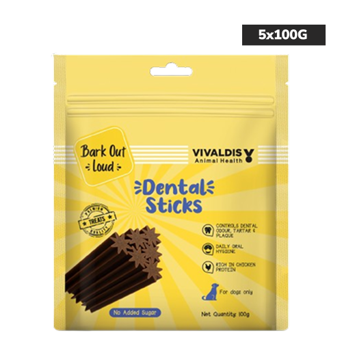 Bark Out Loud by Vivaldis Dental Sticks Dog Treats Dog Treats + Others Bark Out Loud 5x100g