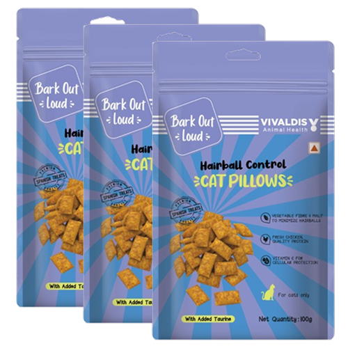 Bark Out Loud by Vivaldis Hairball Control Pillow Cat Treats Cats-Treats & Others Bark Out Loud 3x100g