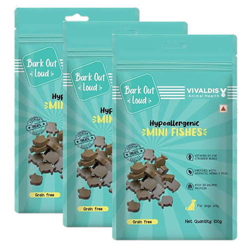 Bark Out Loud by Vivaldis Mini Fishes Grain Free & Hypoallergenic Dog Treats Sample Bark Out Loud