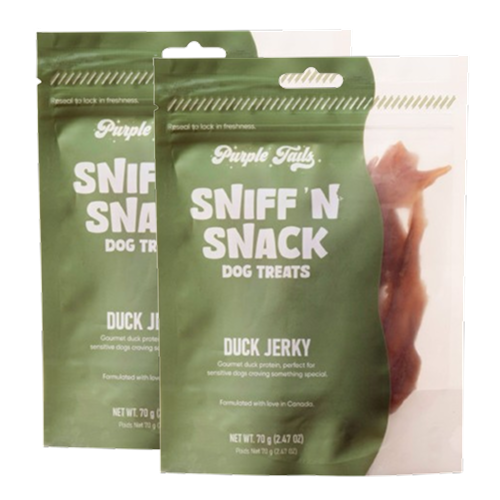 Purple Tails Sniff N Snack Duck Jerky Dog Treat