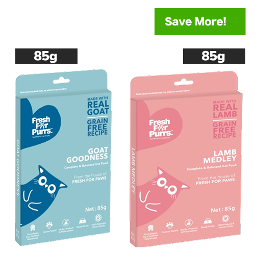 Fresh For Purrs Goat Goodness and Lamb Medley Wet Cat Food Combo Cats-Wet Food Fresh For Purrs 2x85g