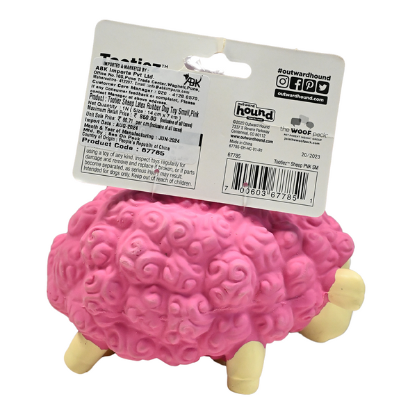 Outward Hound Tootiez Sheep Latex Rubber Toy for Dogs (Pink)