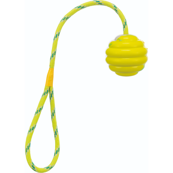 Trixie Wavy Ball on a Rope Toy for Dogs (Yellow)