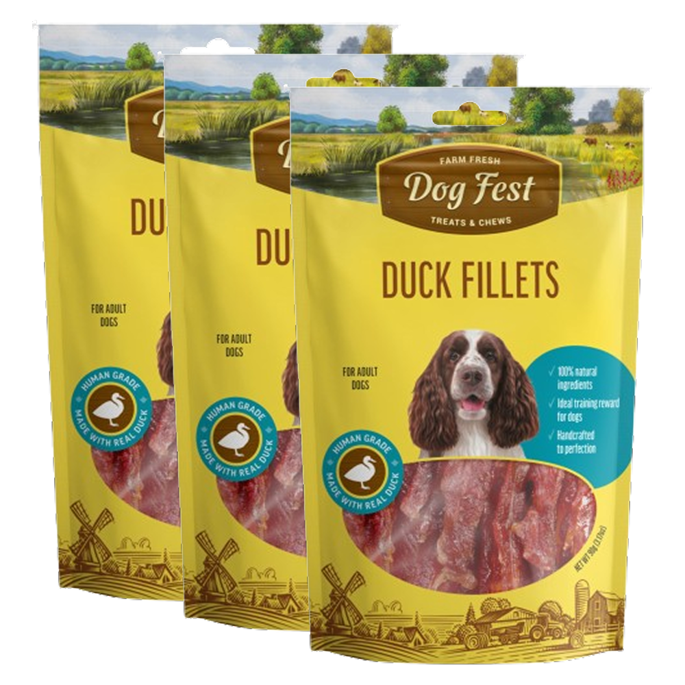Dogfest Duck Fillets Treats for Dogs Dog Treats + Others Petfest 3x90g