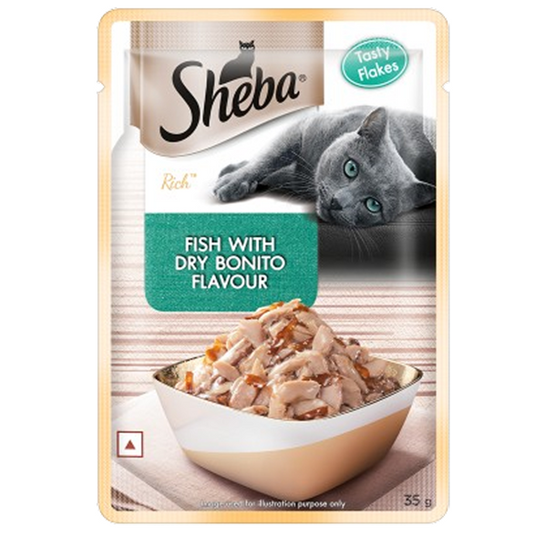 Sheba Fish with Dry Skipjack Premium Cat Wet Food