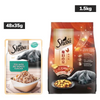 Sheba Fish with Dry Bonito Flake Premium Cat Wet Food Cats-Wet Food Sheba 48x35g + 1.5kg