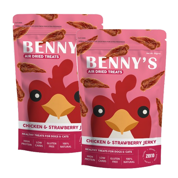 Bennys Bowl Chicken and Strawberry Jerky Dog Treats