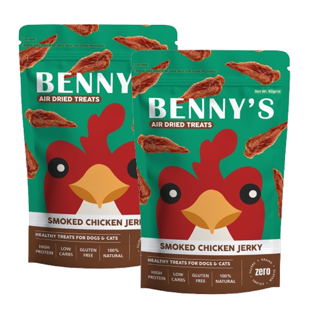 Bennys Bowl Smoked Chicken Jerky Dog Treats Dog Treats + Others Bennys Bowl 2x50g