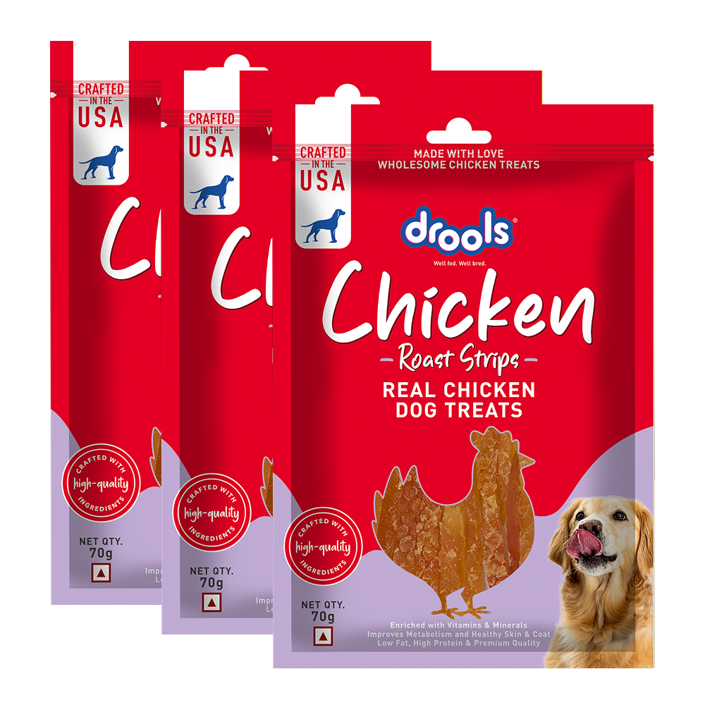 Drools Chicken Roast Strips Dogs Treats Dog Treats + Others Drools 3x70g