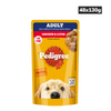 Pedigree Chicken and Liver Chunks in Gravy Adult Dog Wet Food (130g) Dogs-Wet Food Pedigree 48x130g