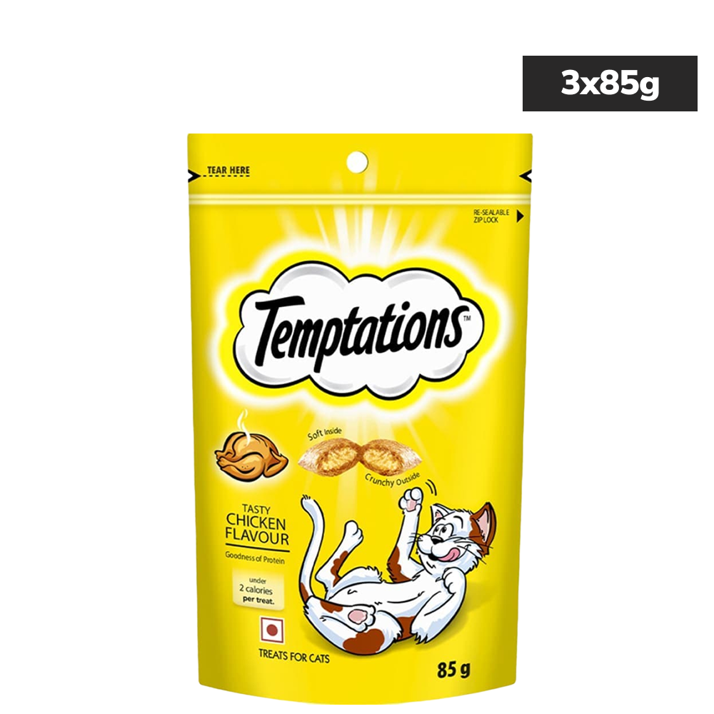 Temptations Tasty Chicken Flavour Cat Treats Cats-Treats & Others Temptations 3x85g