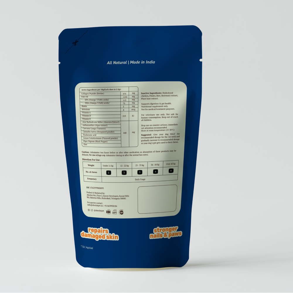 Absolut Pet Probiotics Gut Skin Coat Support Collagen and Biotin Health Dog Supplement Dogs-Health & Wellness Absolut Pet
