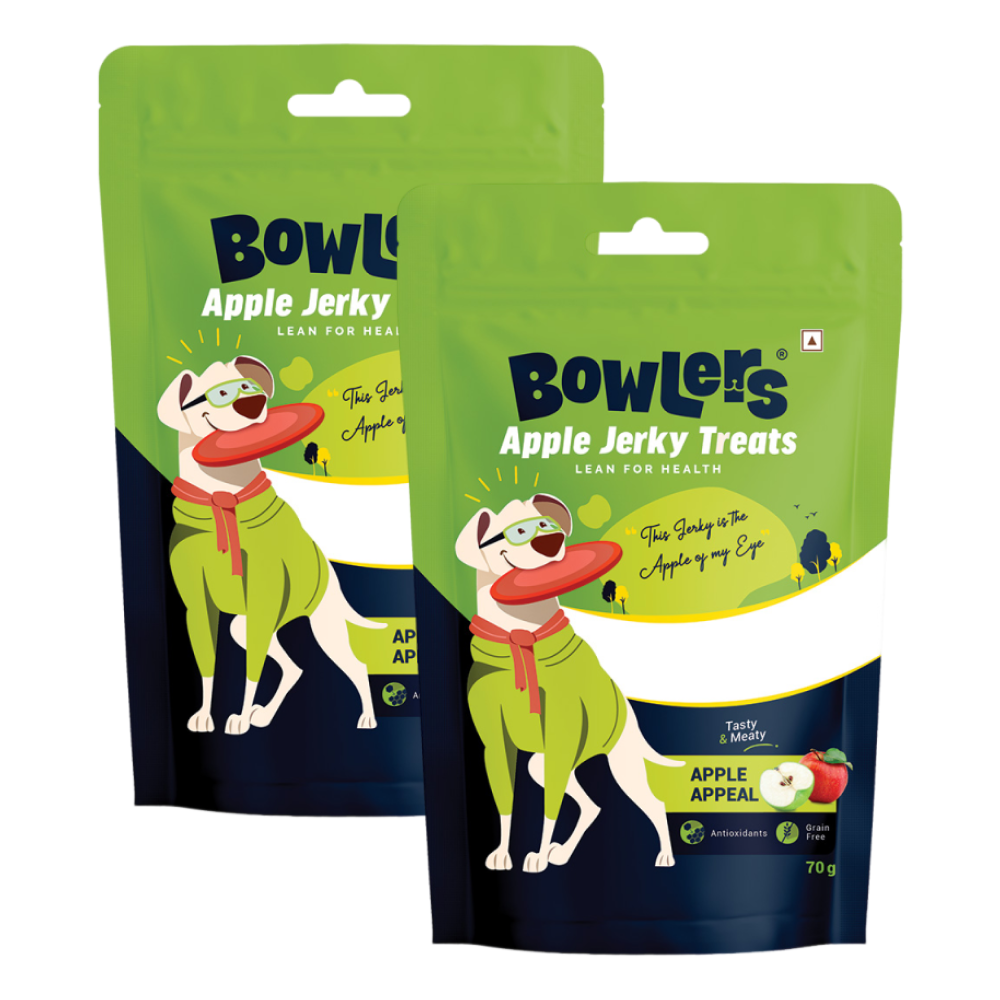 Bowlers Apple Jerky Dog Treats Dog Treats + Others Bowlers 2x70g