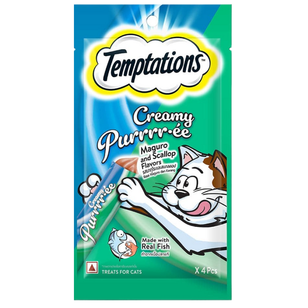 Temptations Creamy Purrrr ee Maguro & Scallop Cat Treats