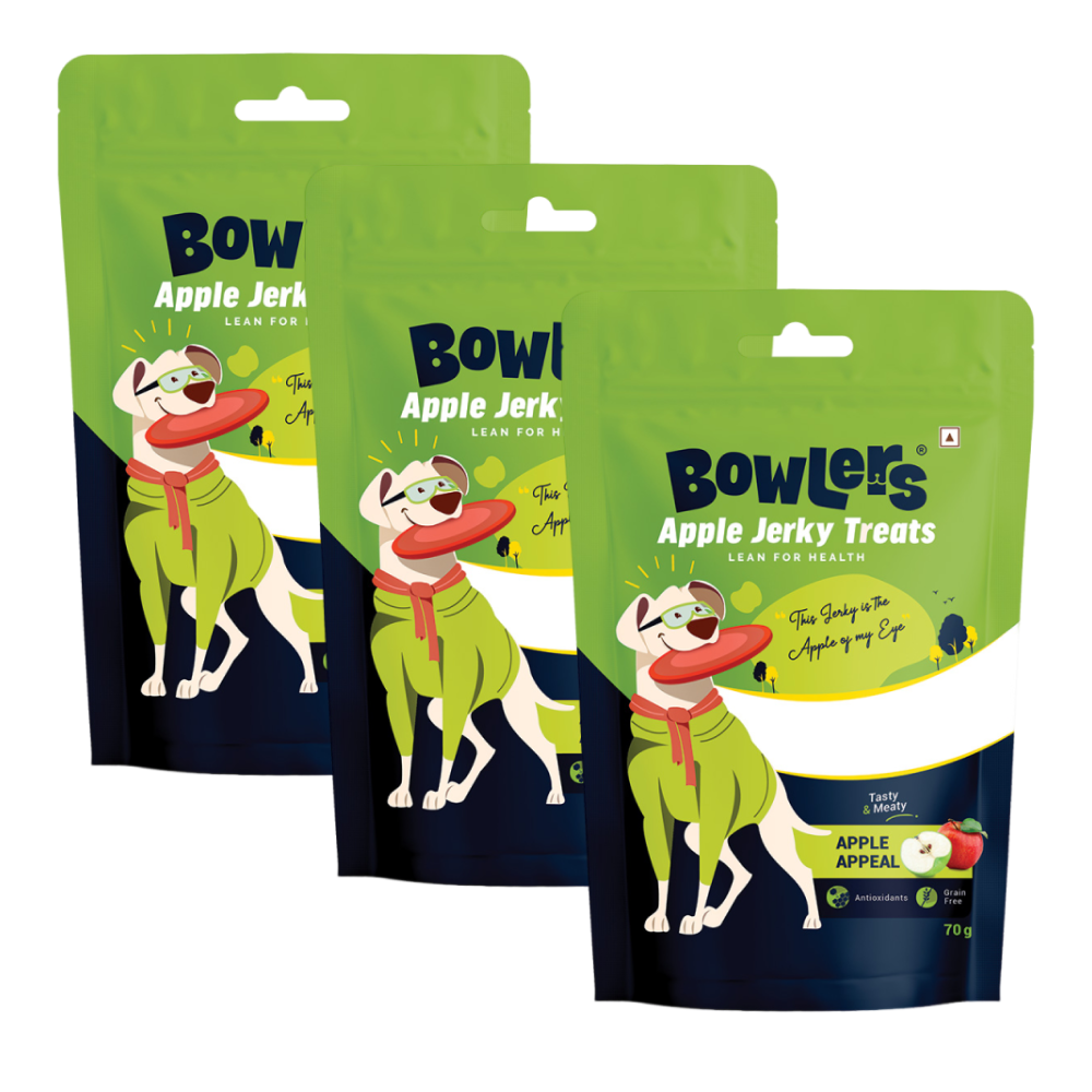 Bowlers Apple Jerky Dog Treats Dog Treats + Others Bowlers 3x70g