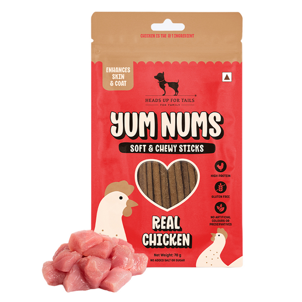 HUFT Yum Nums Real Chicken Soft & Chewy Sticks Dog Treats