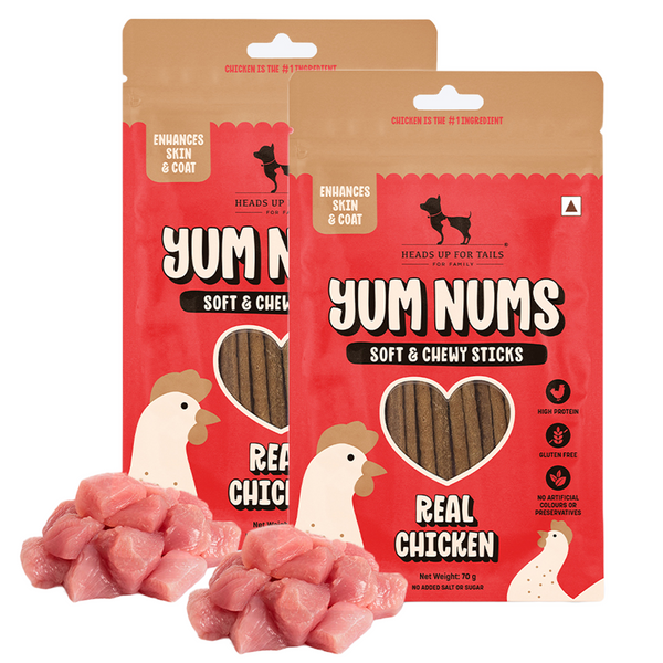 HUFT Yum Nums Real Chicken Soft & Chewy Sticks Dog Treats